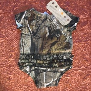 Realtree AP Camo Onesie w Ruffle Bum